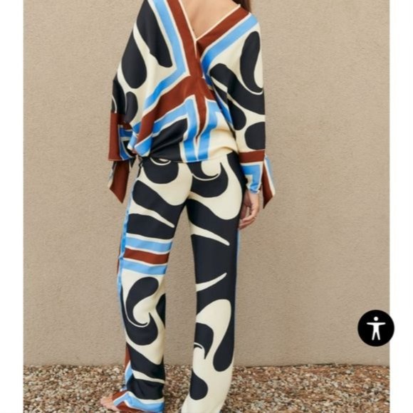 ZARA NEW WOMAN PRINTED BLOUSE WITH TIES ECRU 7807/026 - Picture 2 of 3